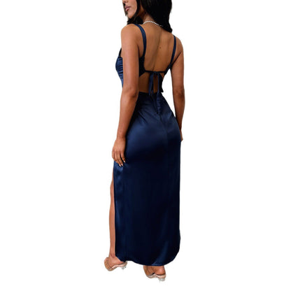 Elegant Lace Spaghetti Strap Maxi Dress